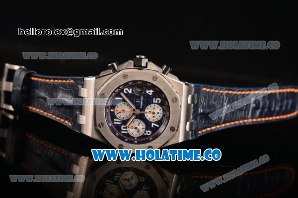 Audemars Piaget Royal Oak Offshore 2014 New Chrono Swiss Valjoux 7750 Automatic Steel Case with White Arabic Numeral Markers and Blue Dial (JF) - Click Image to Close
